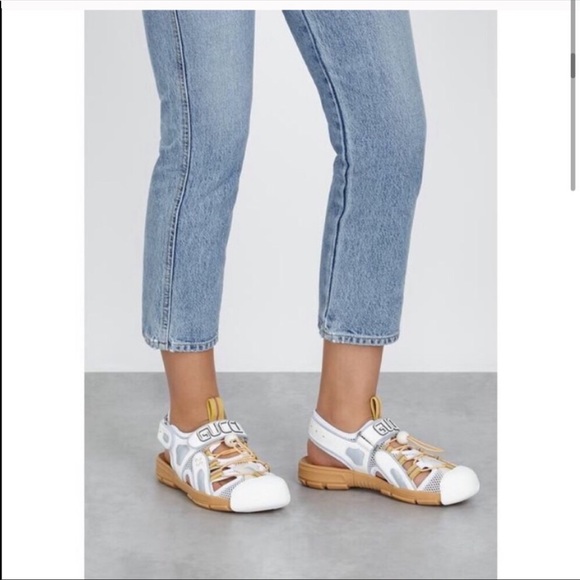 Gucci tinsel mesh reflective sandals size 36 - Picture 4 of 14